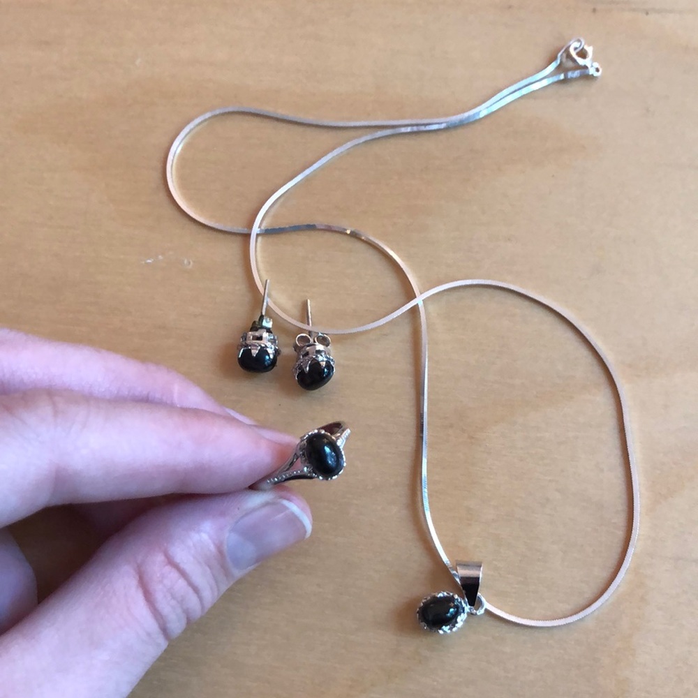 Ring, necklace, and earring set